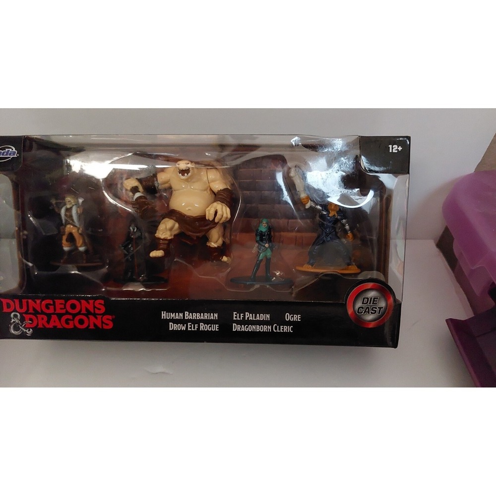 Dungeons And Dragons Die Cast Figures Set 5 Ogre Elf Paladin Rogue HTF Brand New